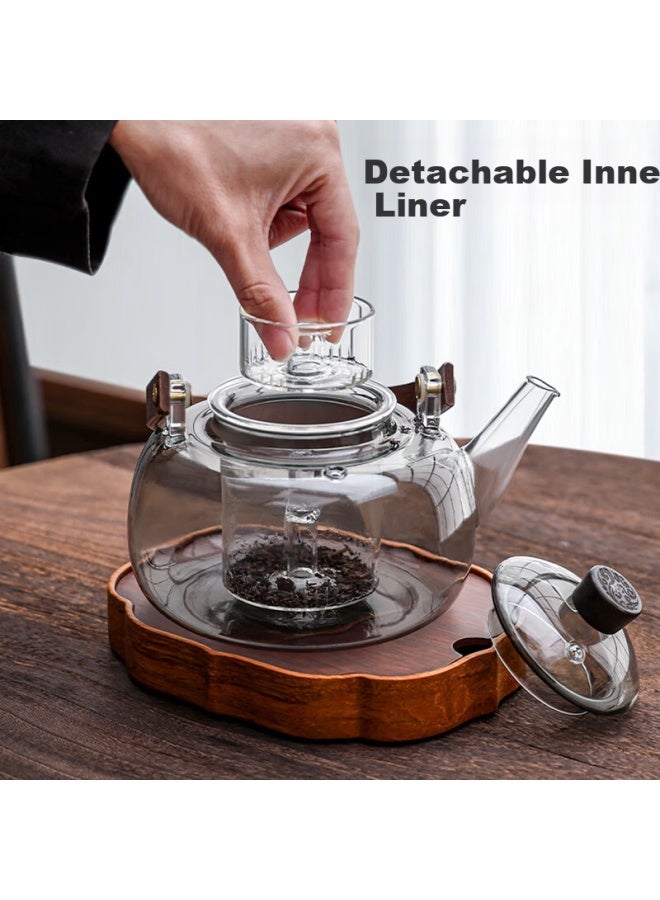 Sidomi Glass Tea Kettle Multi-functional Boiling And Brewing Pot With Handle For Home And Office Use - Image 3