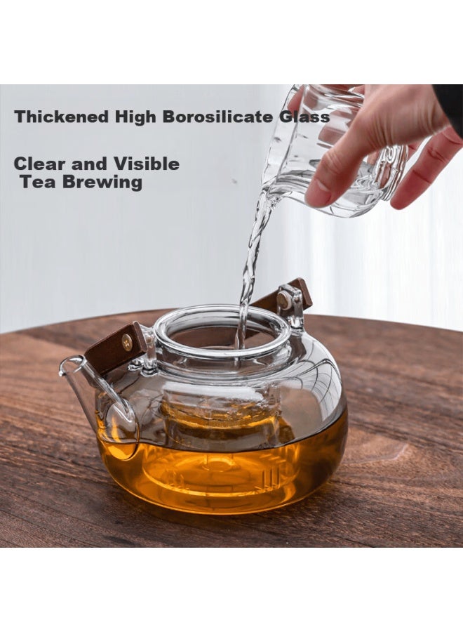 Sidomi Glass Tea Kettle Multi-functional Boiling And Brewing Pot With Handle For Home And Office Use - Image 5