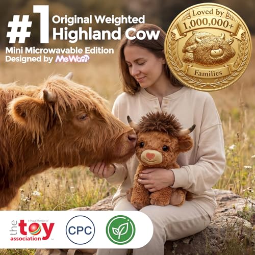 Mewaii Microwavable Highland Cow Stuffed Animal Warm Hug Heatable Plushies for Cozy Warmth Comfort 10inch Weighted 1lbs Cute Fluffy Plush Cow Gift for Kids Women College Girls - Image 5