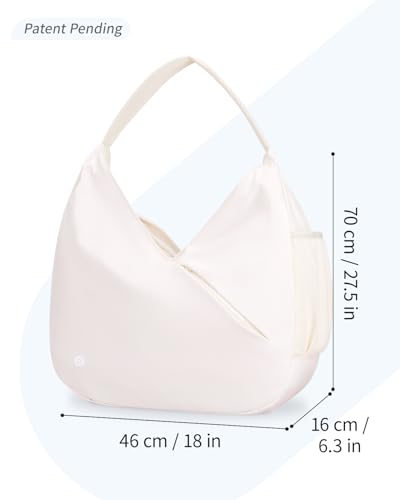 Ceneda Large Gym Bag for Women Sports Duffel Bag with Hidden Yoga Mat Holder & Shoe Compartment Workout Dance Tote Bag with Wet Pocket Overnight Weekender Bag for Travel Yoga (Beige)(Patent Pending) - Image 2