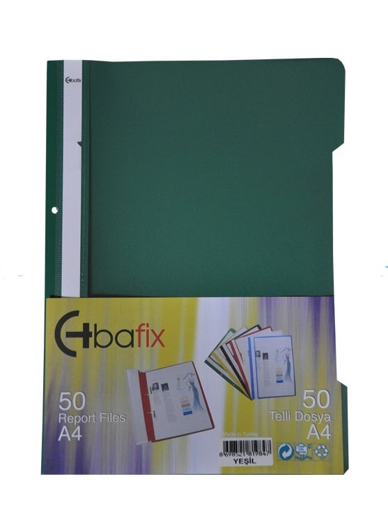 Bafix Wired Plastic File for A4 50's - Green 