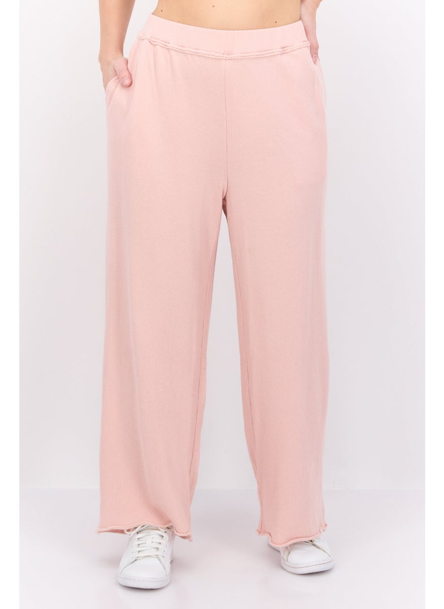 EILEEN FISHER - Women Cropped Wide Leg Pants, Light Pink - Image 1