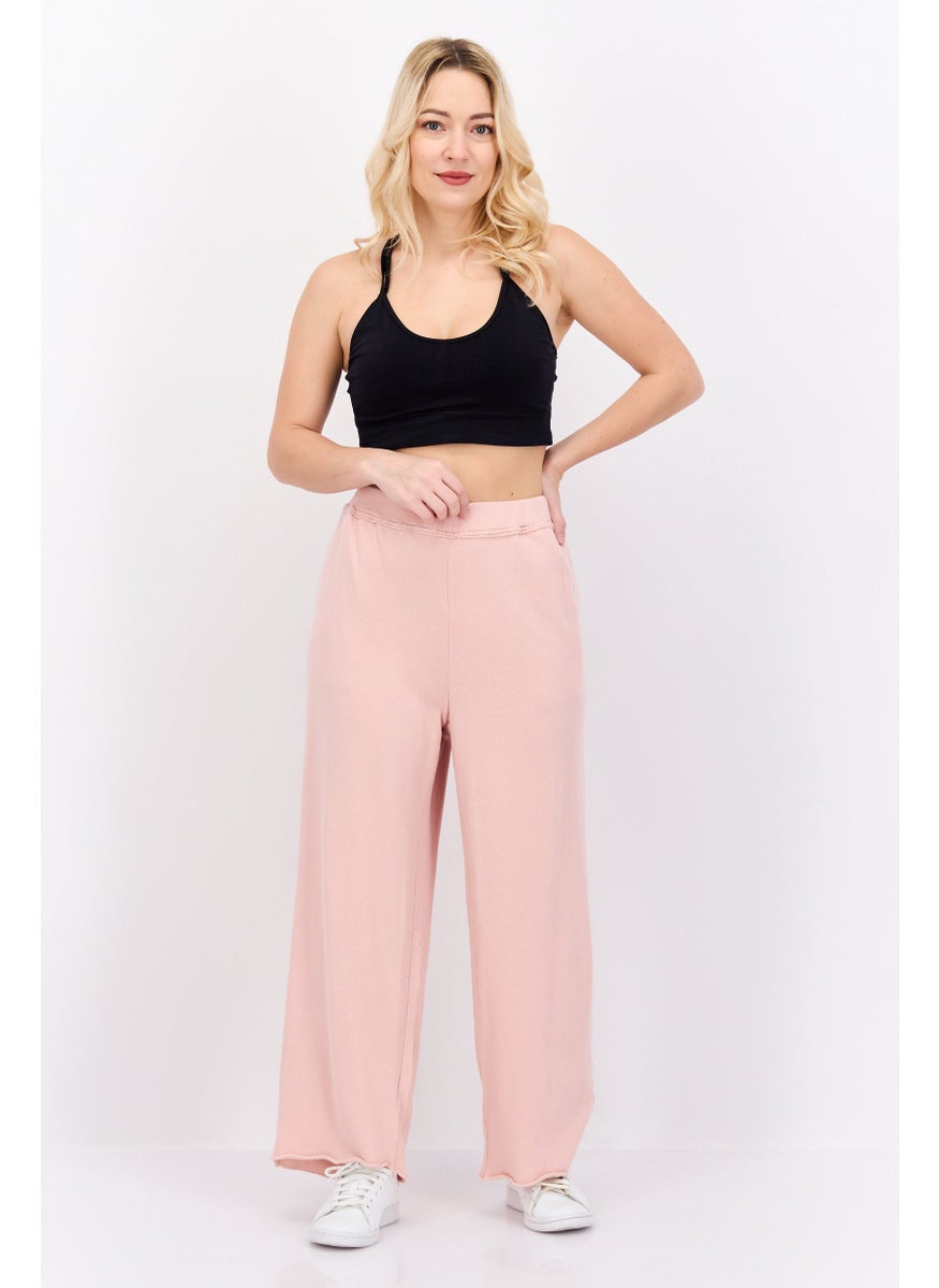 EILEEN FISHER - Women Cropped Wide Leg Pants, Light Pink - Image 1