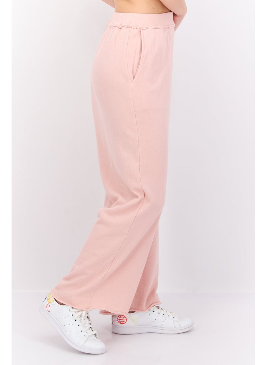 EILEEN FISHER - Women Cropped Wide Leg Pants, Light Pink - Image 1