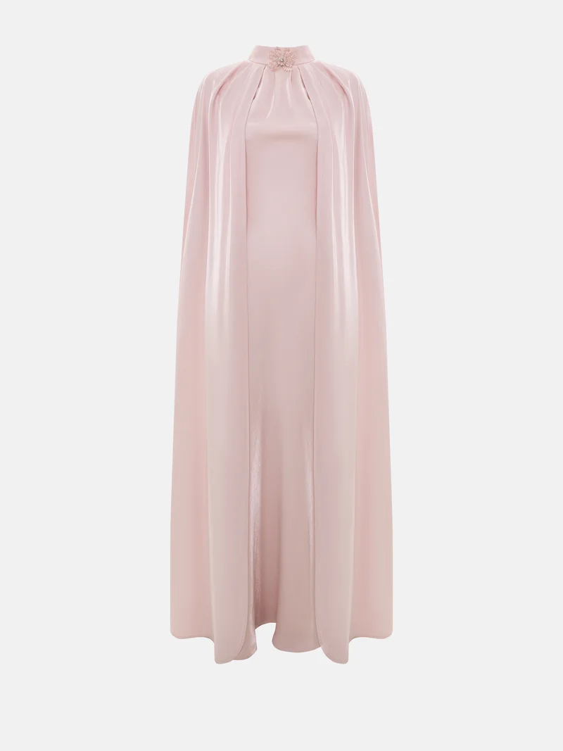 Lichi Maxi viscose dress with floor-length cape