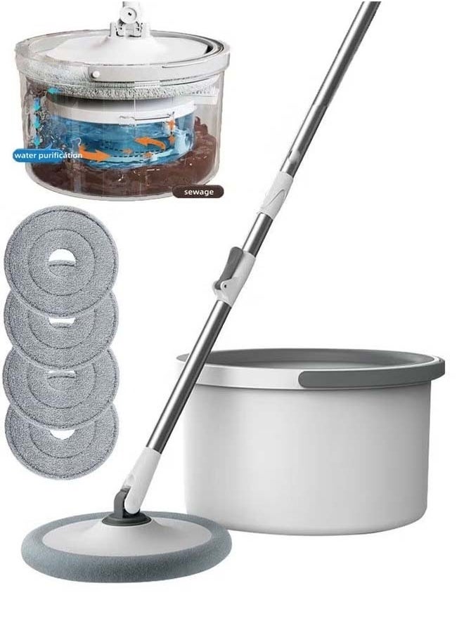 360 Degree Rotating Mop and Bucket Set Flat Design Self-separating Clean and Dirty Water with 4 Pieces of Microfiber and Extendable Handle Ideal for Cleaning All Kinds of Floors - pzsku/Z8DDB66CCE4438932E164Z/45/_/1700590321/fef0f90a-27d8-4610-a199-e4ab57c248b7