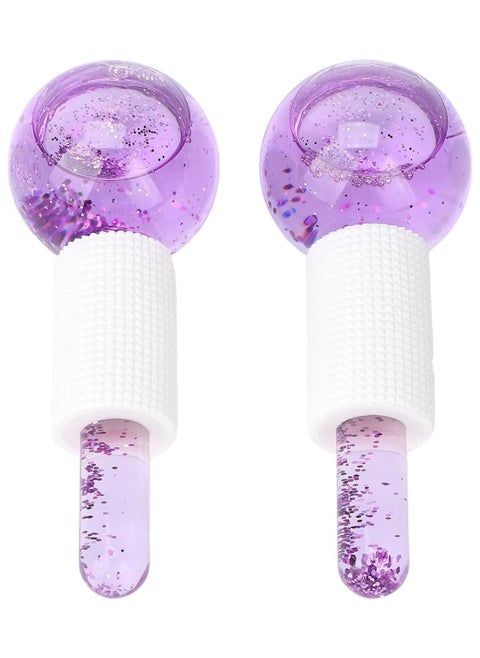 Ice Roller Globe, 2 Pcs Ice globe Massager, Facial Roller Cold Skin Massager, Safe and Durable, Non Slip and Easy To Use, for Daily Beauty, Redness Soothing, Facial Wrinkle Removal, Puffines Reduction