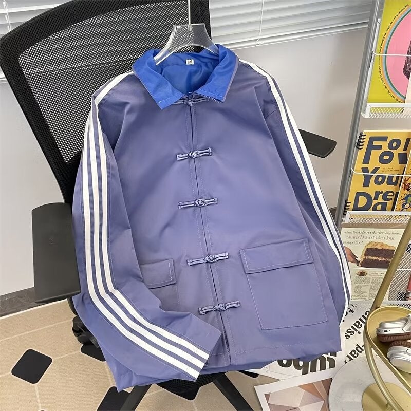 Trendy Chinese-Style Loose Jacket With Traditional Design For Men And Women, New Chinese-Style Handsome Brand Tang Suit Jacket - Image 5