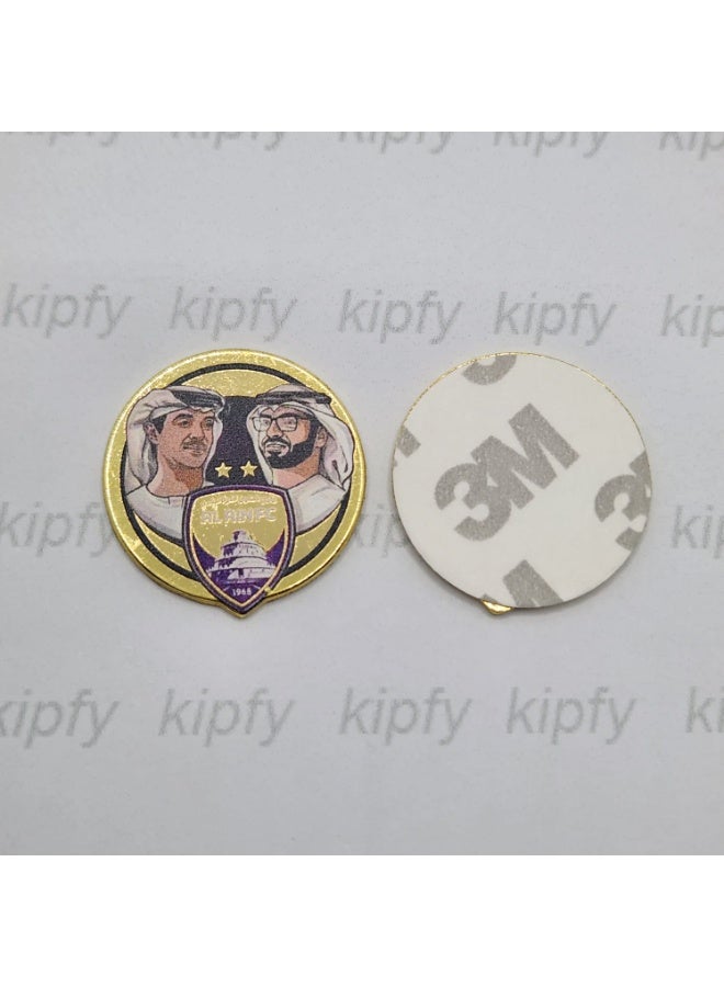 Acnor Al Ain FC Metal Sticker MBZ Hazza bin Zayed and  with 3M Adhesive Backing, Round - Image 2