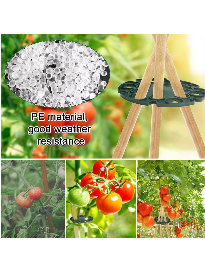 SYOSI Bamboo Cane Holders 10 Pack Garden Plant Holder Connectors Bamboo Cane Holder with 12 Holes Plastic Plant Support Protection Tray Support Caps for Climbing Plants Peas Tomatoes Cucumbers - Image 3