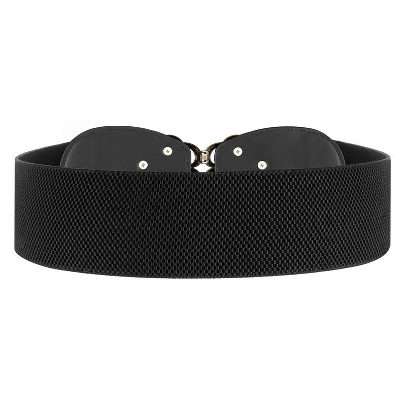 Syuer Women Stretchy Vintage Belt for Dresses Elastic Wide Waist Belt (L-XL (30”-35”), Black) - Image 2