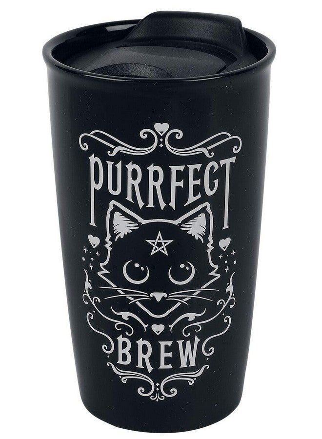 Alchemy Gothic The Vault Purrfect Brew Double Walled Ceramic Coffee Mug - Image 1