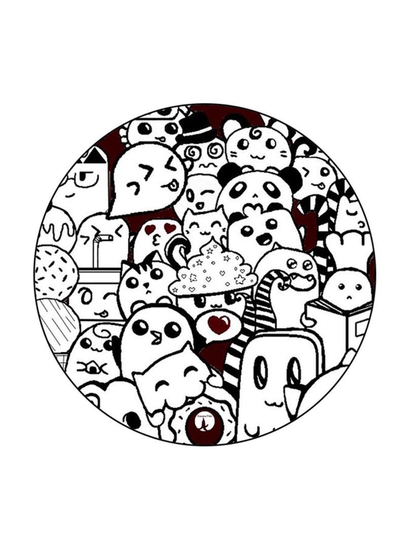 RKN Monsters Printed Mouse Pad Round  Multicolour