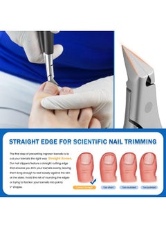 BEZOX Toenail Clippers For Ingrown Toenail Prevention, Straight Blade Podiatrist Nail Clippers For Thick Nails, Ergonomic Finger Nail Clippers For Adults, Seniors, Men And Women - Black  - Image 3