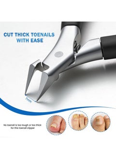 BEZOX Toenail Clippers For Ingrown Toenail Prevention, Straight Blade Podiatrist Nail Clippers For Thick Nails, Ergonomic Finger Nail Clippers For Adults, Seniors, Men And Women - Black  - Image 5