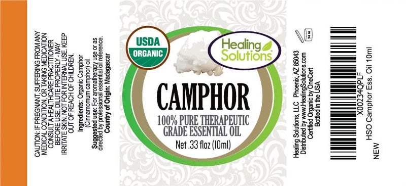Healing Solutions Camphor Essential Oil 10ml (0.33 oz) – Organic, Pure, Undiluted Camphor Oil, Therapeutic Grade for Hair, Diffuser, & Skin - Image 2