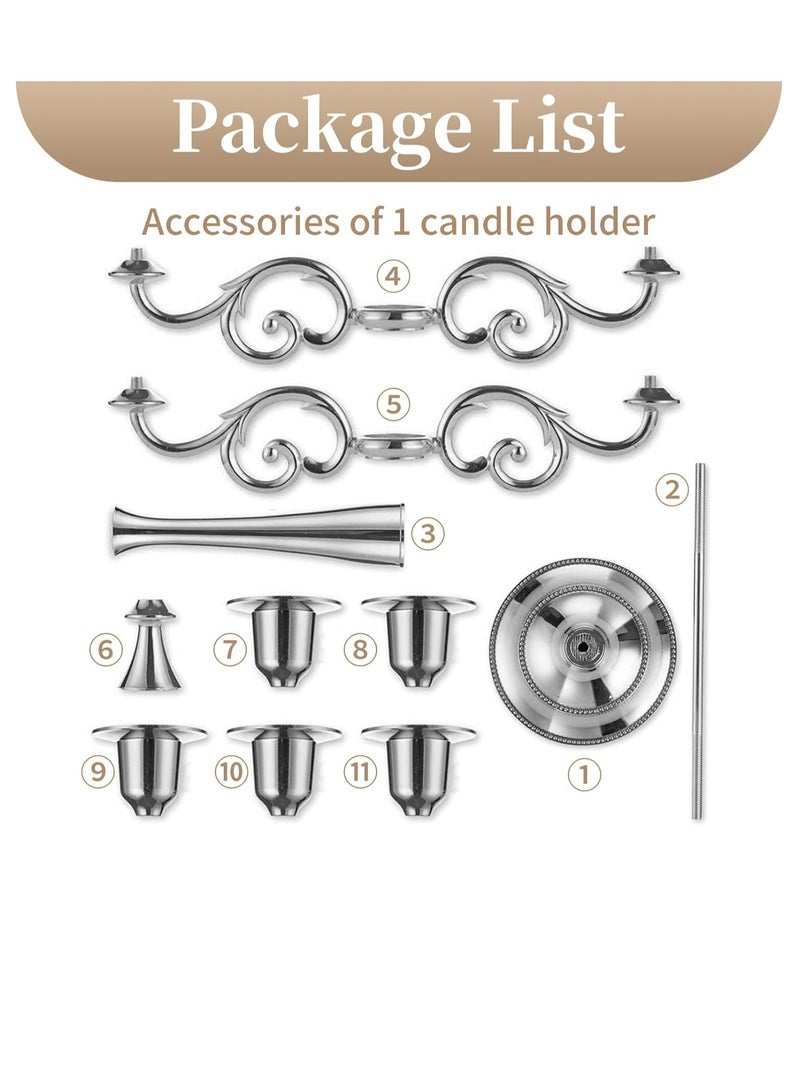 general 5 Arms Decorative Candle Holder For Wedding and Candlelight Dinner Silver - Image 4