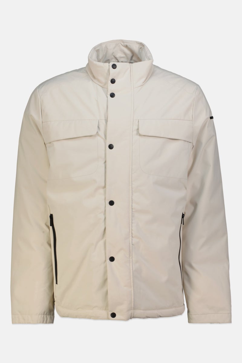 GEOX Men Solid Parka Jacket, Ivory - Image 4