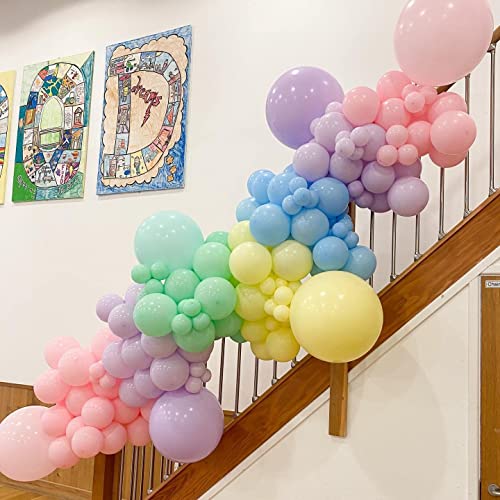 atorakushon Assorted Rainbow Colour Pastel Latex Party Balloons 10''Inches Pack of 40 With 1 Manual Hand Air Pump For Home Decoration Happy Birthday Party Supplies Wedding Baby Shower Anniversary - Image 4