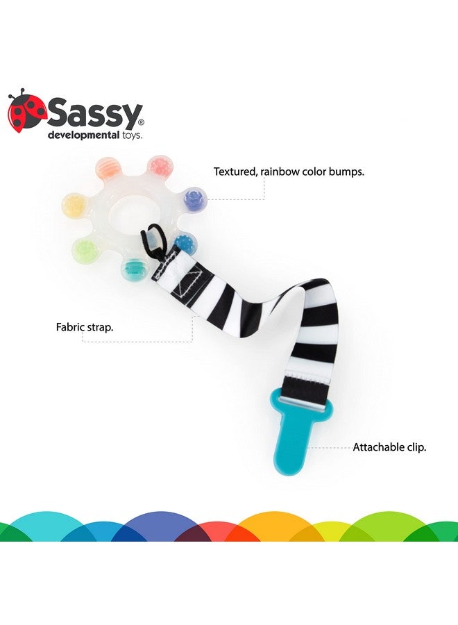 Sassy Rainbow Star Teether With Keeper ; Textured Silicone Teether For Teething ; Ages 3+ Months And Up - Image 3