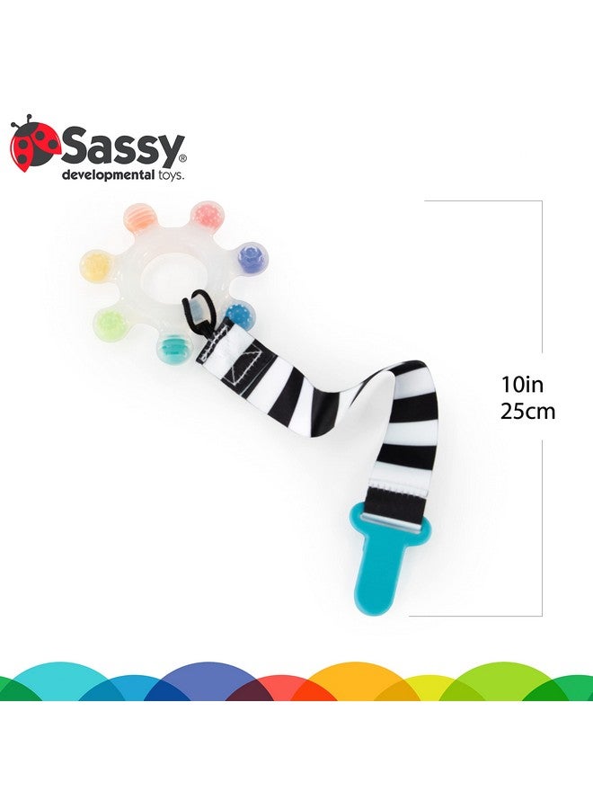 Sassy Rainbow Star Teether With Keeper ; Textured Silicone Teether For Teething ; Ages 3+ Months And Up - Image 4
