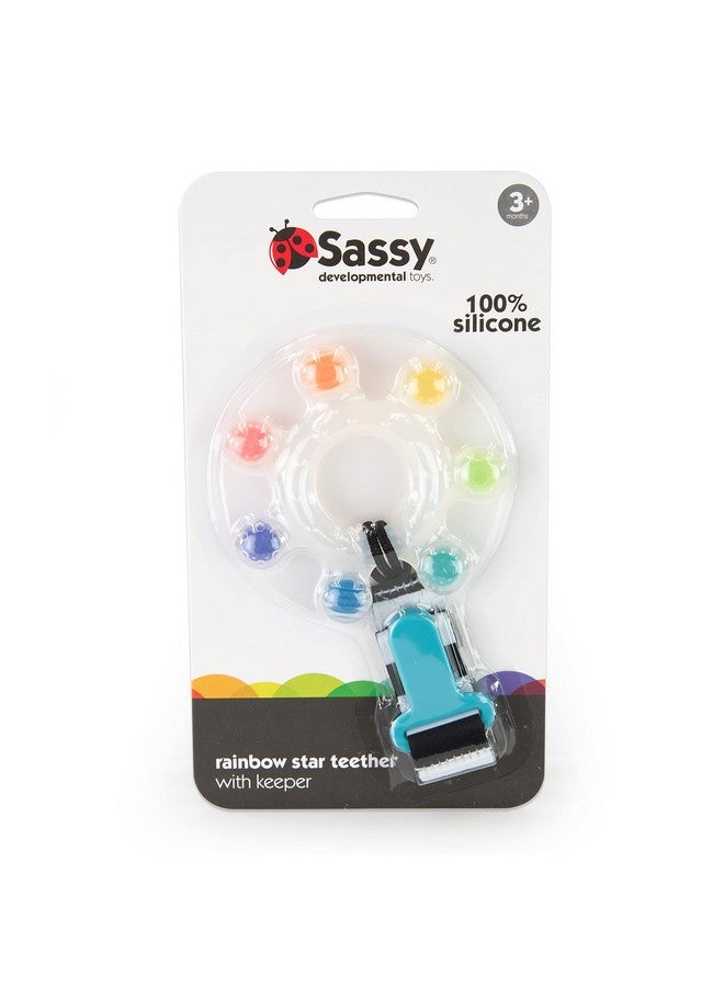 Sassy Rainbow Star Teether With Keeper ; Textured Silicone Teether For Teething ; Ages 3+ Months And Up - Image 5