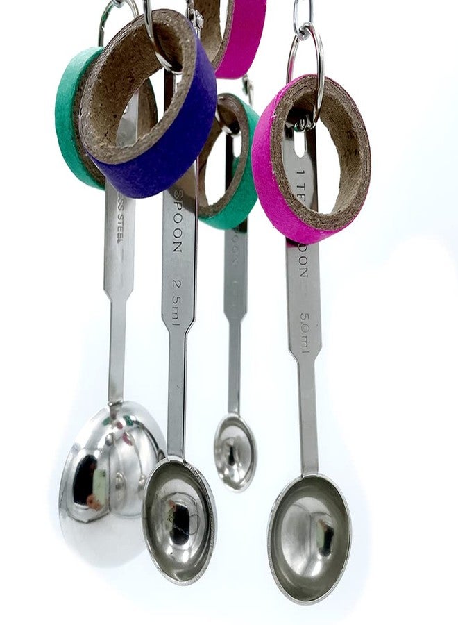 GILYGI Durable Bird Parrots Scoops and Bagel Toys, Pullable Stainless Steel Spoon and Cardboard Ring Toys for Small and Medium Bird Parakeets, Cockatiels, Conures, Budgie, Lovebirds, Finches - Image 4