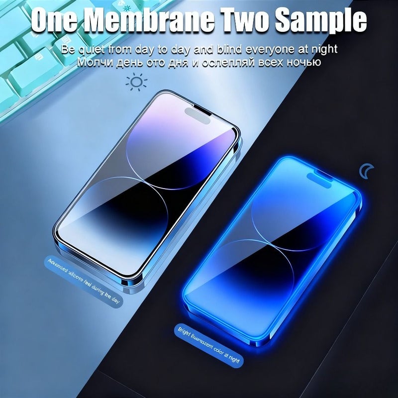 4pcs Blue Luminous High Definition Tempered Glass Screen Protectors for iPhone 17 Easy Installation Stylish Glow Design - Image 4