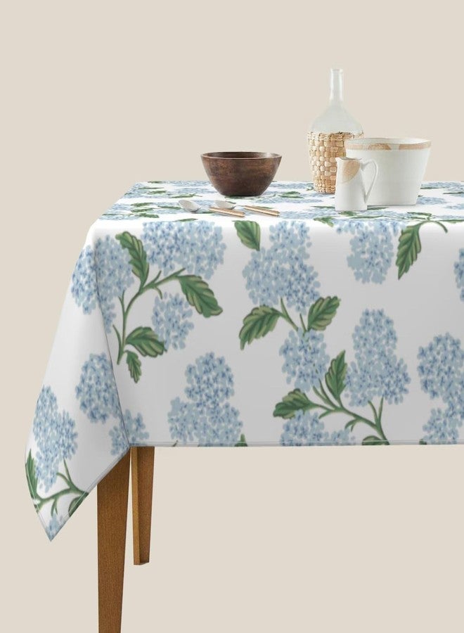 Sorktse Spring Floral Tablecloth Square 54 Inch Blue Hydrangea Flower Table Cloth Polyester Fabric Vintage Summer Flowers Table Cover for Kitchen Holiday Party Dining Picnic Outdoor Decor - Image 5