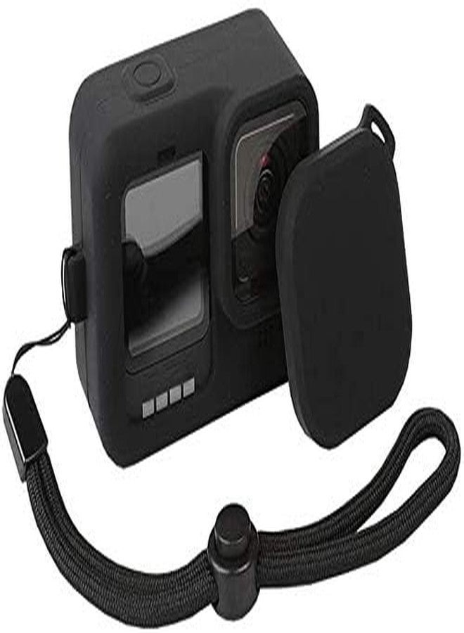 SEVAM Silicone Lanyard Sleeve Protective Cover & Silicone Lens Cap Compatible with GoPro Hero 12/11/10/9 Black Action Camera Accessories (Black) - Image 3