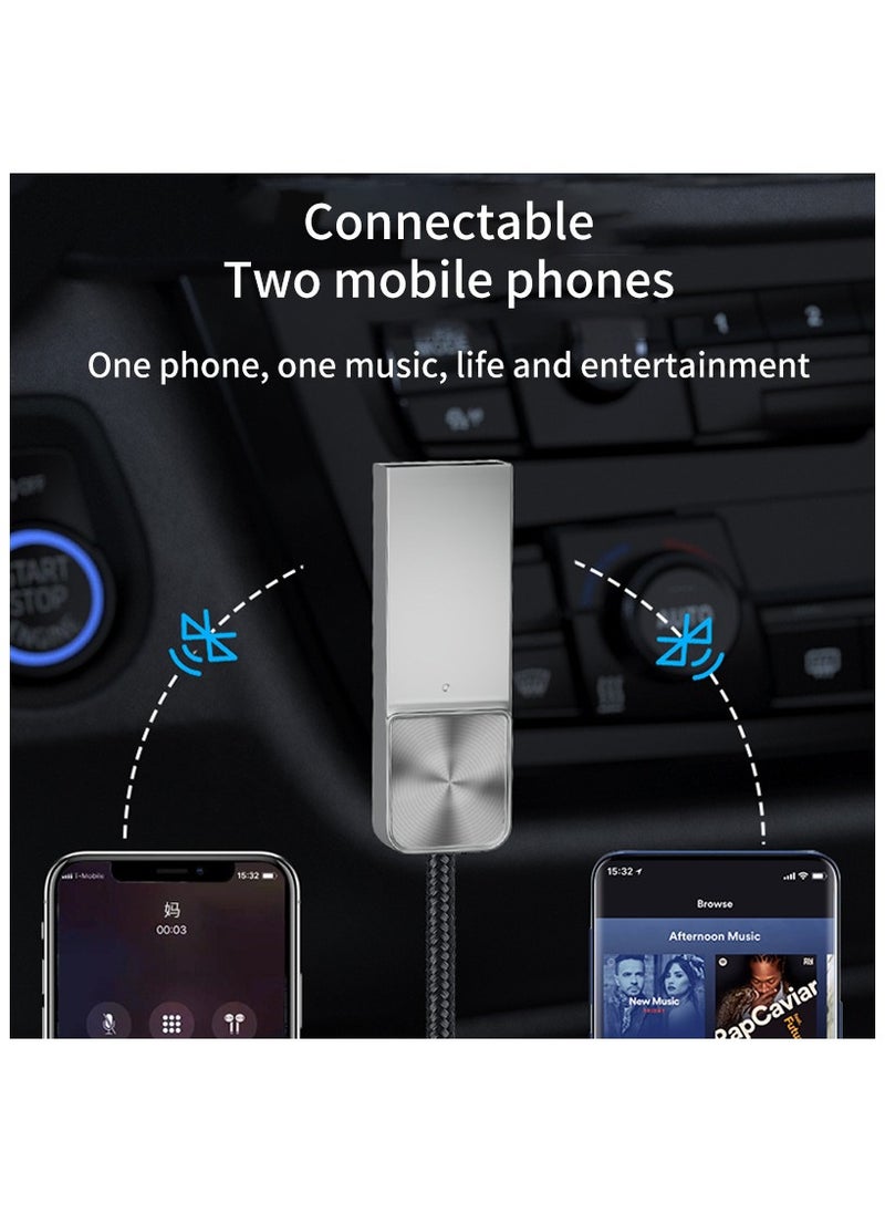 KIIUMI - Aux Bluetooth Adapter for Car,  Bluetooth 5.0 Receiver,Lossless Music USB to 3.5mm ,Audio Adapter with Built-in Microphone ,for Car Kits/Home Stereo/Handsfree Call Speaker - Image 1