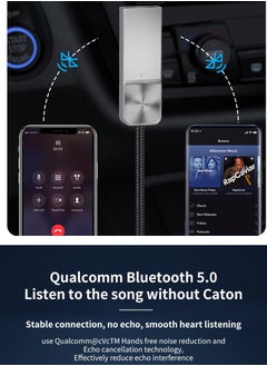 KIIUMI Aux Bluetooth Adapter for Car,  Bluetooth 5.0 Receiver,Lossless Music USB to 3.5mm ,Audio Adapter with Built-in Microphone ,for Car Kits/Home Stereo/Handsfree Call Speaker  - Image 3