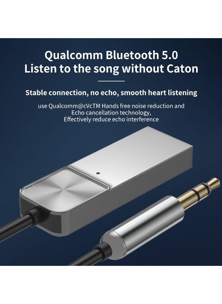 KIIUMI - Aux Bluetooth Adapter for Car,  Bluetooth 5.0 Receiver,Lossless Music USB to 3.5mm ,Audio Adapter with Built-in Microphone ,for Car Kits/Home Stereo/Handsfree Call Speaker - Image 1