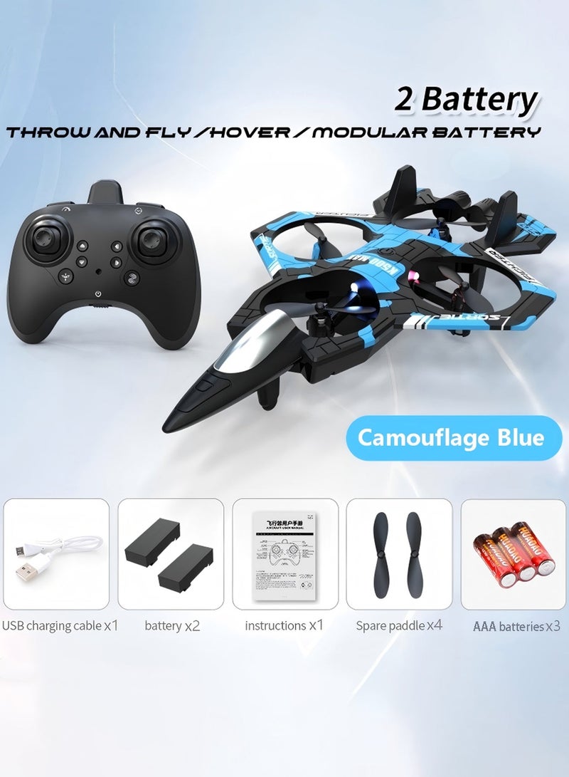 Closeli Toy Plane, Remote Control Aircraft, RC Quadcopter,RC Fighter Jet,with 2 Batteries, Altitude Hold, 360° Flips, One-Key Takeoff Landing, LED Lights, Long Flight Time, 3 Speed Modes, Circle Fly Mode, Toy Airplane for Boys Girls Beginners Gift - Image 1