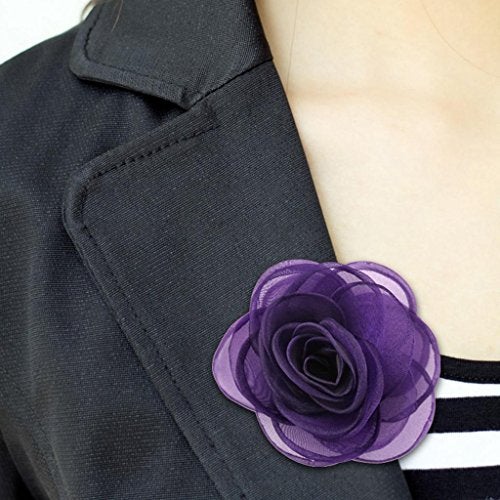 Merdia Lovely Floral Hair Clips, Purple Rose Brooches for Women | Versatile Pins for Hats, Clothing and More - Image 5
