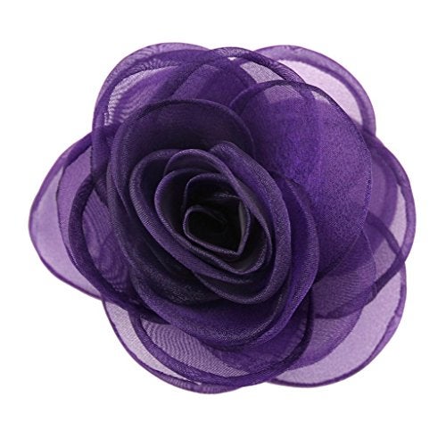 Merdia Lovely Floral Hair Clips, Purple Rose Brooches for Women | Versatile Pins for Hats, Clothing and More - Image 1