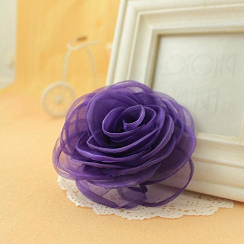Merdia Lovely Floral Hair Clips, Purple Rose Brooches for Women | Versatile Pins for Hats, Clothing and More - Image 3
