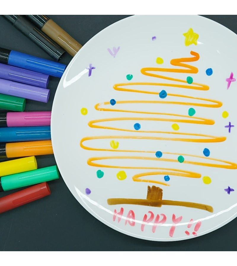 12 قلم رسم سيراميك ملون للفن المائي على الزجاج والسيراميك لمشاريع DIY - Image 5