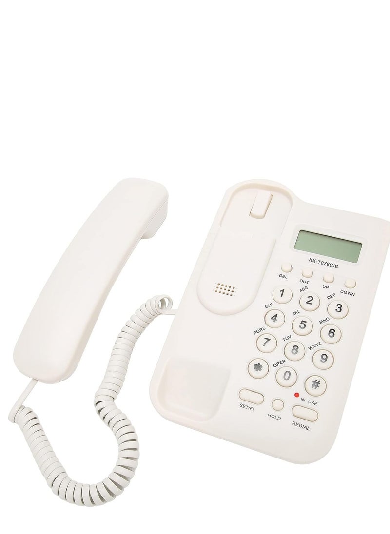 KASTWAVE - Corded Landline Phone, Landline Corded Telephone, English Desktop Fixed Phone with FSK and DTMF Dual System, Caller ID Display/Pre Dial/Cancel/Callback/Recall, for Home Hotel Office Business(White) - Image 1