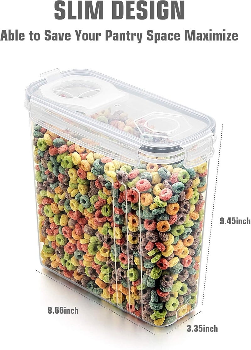 Wildone Cereal Storage Containers Set, Large BPA Free Plastic Airtight Food Storage Containers 4L /135.3oz for Flour, Sugar, 6 Piece Set Cereal Dispensers with 20 Labels & Marker, Grey - Image 4