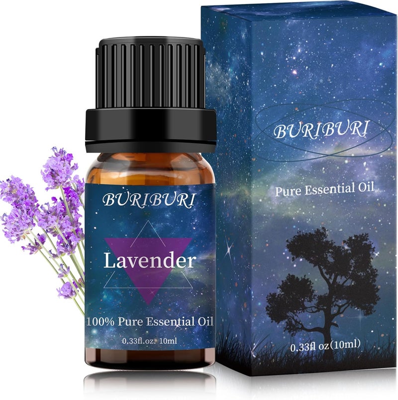 BURIBURI Lavender Essential Oil Mother's Day Gift Organic Lavender Oil 10ml for Diffuser, Skin, Soap & Candle Making - 100% Pure, Undiluted, Natural Aromatherapy Lavender Fragrance Oils - Image 1