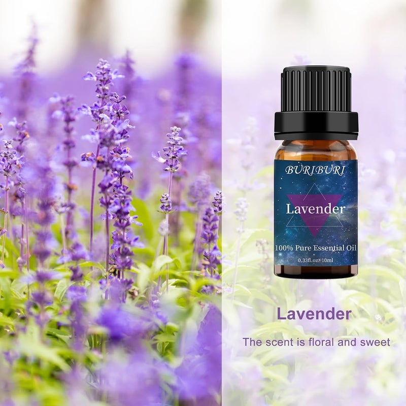 BURIBURI Lavender Essential Oil Mother's Day Gift Organic Lavender Oil 10ml for Diffuser, Skin, Soap & Candle Making - 100% Pure, Undiluted, Natural Aromatherapy Lavender Fragrance Oils - Image 2