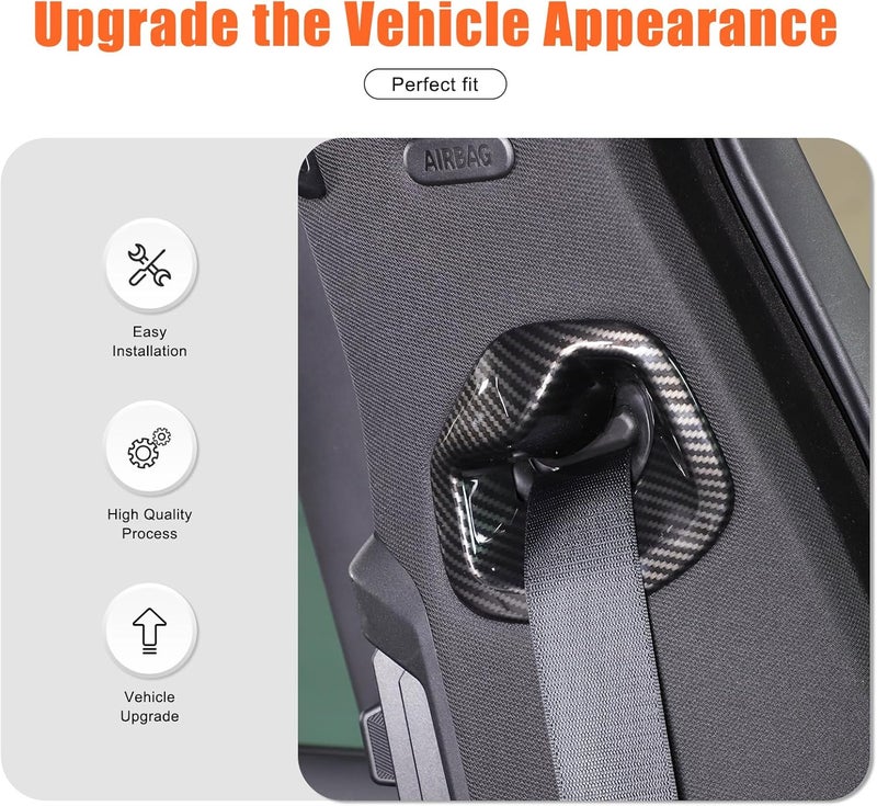 Sekhyna Front Seat Belt Frame Cover Trim for BMW 7 Series G70 (2023-2025) - ABS Carbon 2PCS - Image 3