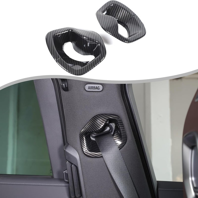 Sekhyna Front Seat Belt Frame Cover Trim for BMW 7 Series G70 (2023-2025) - ABS Carbon 2PCS - Image 1
