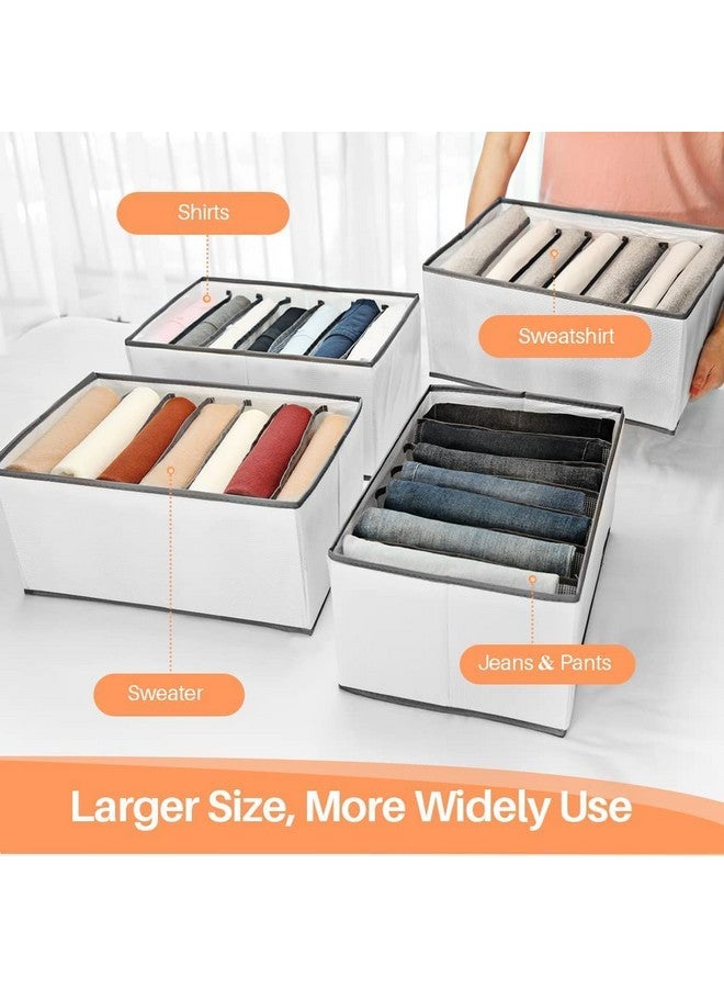 Rylan Rylan 6 Pcs Clothes Organiser For Wardrobe, Jeans, Pant, Shirt Organizer For Wardrobe, Cupboard Cloth Organizer For Wardrobe, Closet Organizer For Wardrobe, Drawer Organizer, Colour White - Image 2