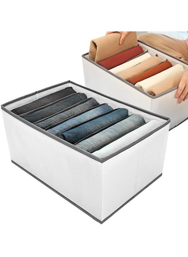 Rylan Rylan 6 Pcs Clothes Organiser For Wardrobe, Jeans, Pant, Shirt Organizer For Wardrobe, Cupboard Cloth Organizer For Wardrobe, Closet Organizer For Wardrobe, Drawer Organizer, Colour White - Image 3