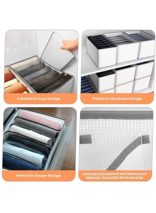 Rylan Rylan 6 Pcs Clothes Organiser For Wardrobe, Jeans, Pant, Shirt Organizer For Wardrobe, Cupboard Cloth Organizer For Wardrobe, Closet Organizer For Wardrobe, Drawer Organizer, Colour White - Image 5