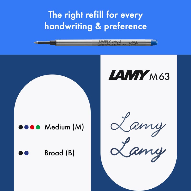 Lamy safari umbra - Rollerball Pen with ergonomic grip & line width M - for pleasant long writing - made of robust ASA plastic - including rollerball refill M 63 in blue - Image 5