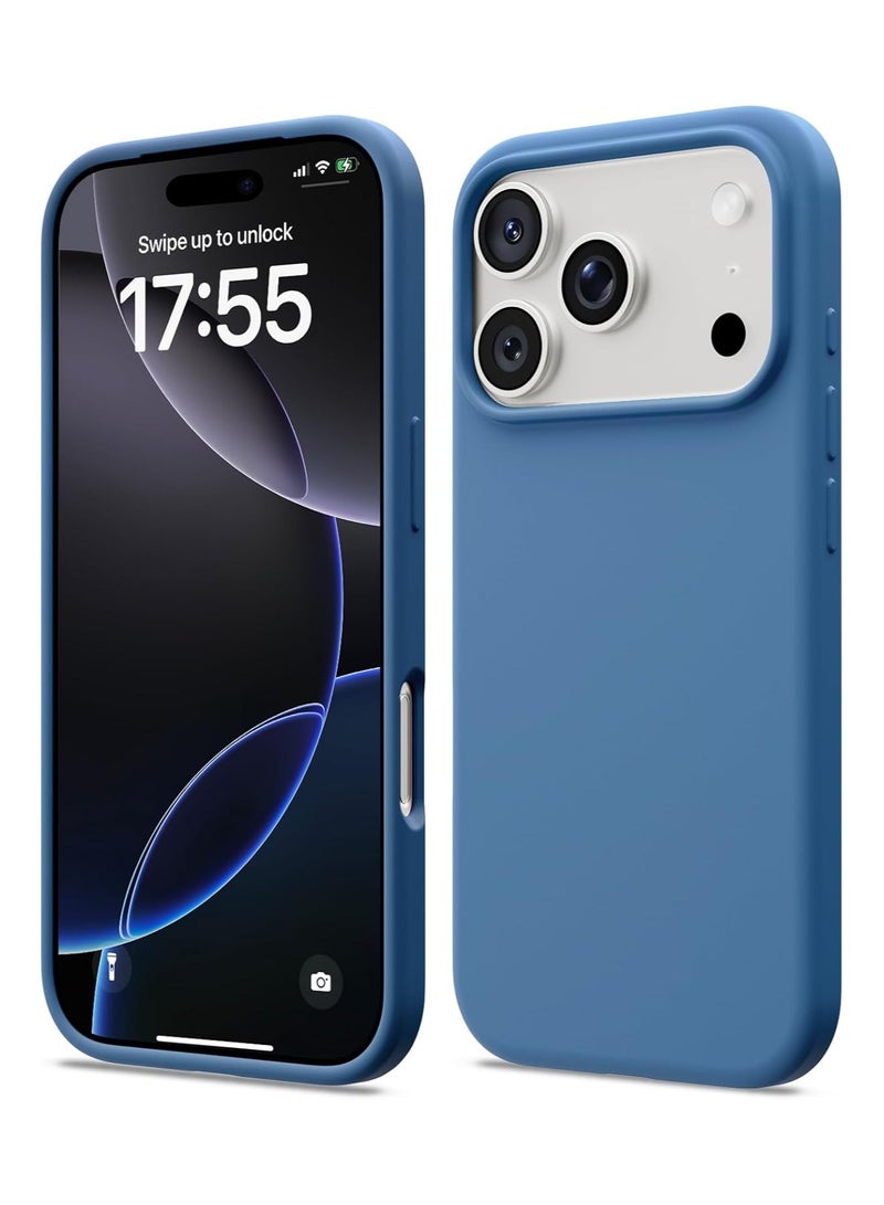 ACLIX Silicone Case Compatible with iPhone 17 Pro Max, Slim Liquid Silicone Phone Case with 3-Layer Soft Rubber Shockproof Bumper with TPU Lining (Blue) - Image 1