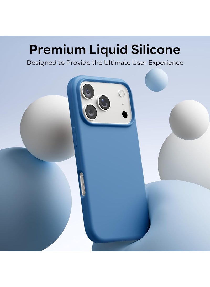 ACLIX Silicone Case Compatible with iPhone 17 Pro Max, Slim Liquid Silicone Phone Case with 3-Layer Soft Rubber Shockproof Bumper with TPU Lining (Blue) - Image 2